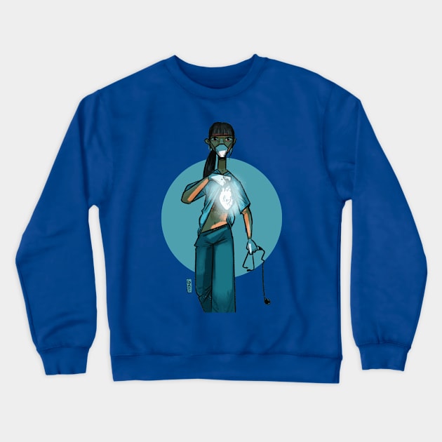 Super Hero Doctor Nurse Crewneck Sweatshirt by Komigato